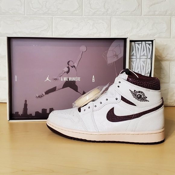 Nike Air Jordan 1 High Retro OG High x A Ma Maniere Sail Size 8.5 DO7097-100 - Picture 7 of 12